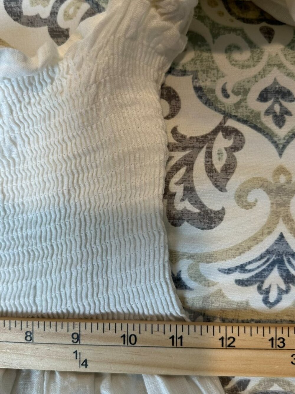 Sleeper Atlanta White Linen Dress Smocked Puff Sleeve Cottagecore Boho Bridal S - Picture 9 of 10
